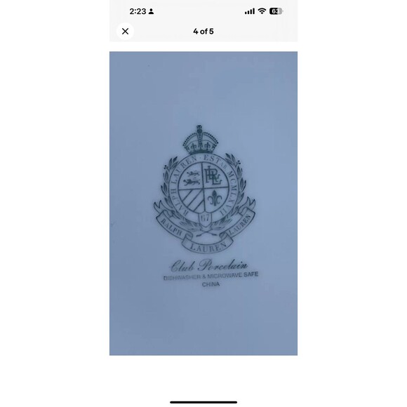 Ralph Lauren Club Porcelain Dinner Plates Solid White 11" Set of 2 EUC - Picture 4 of 5